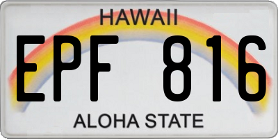 HI license plate EPF816