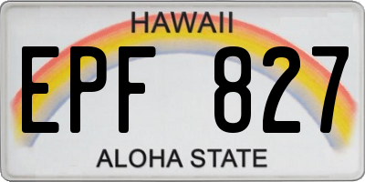 HI license plate EPF827