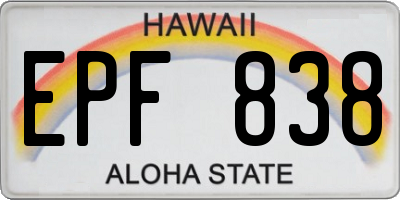 HI license plate EPF838