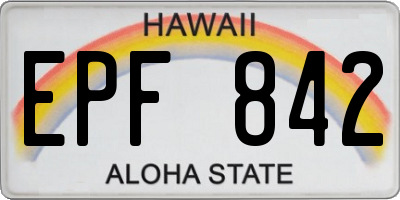 HI license plate EPF842