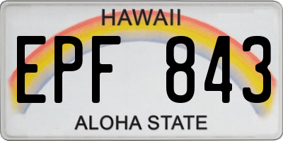HI license plate EPF843