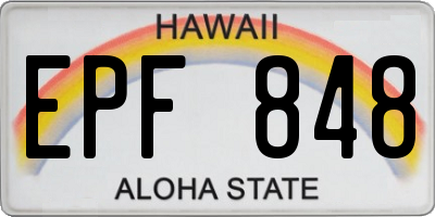 HI license plate EPF848