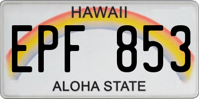 HI license plate EPF853