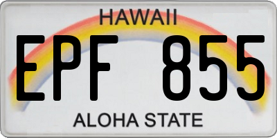HI license plate EPF855