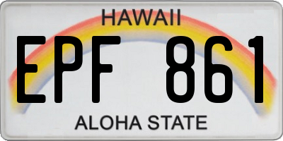 HI license plate EPF861