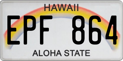 HI license plate EPF864