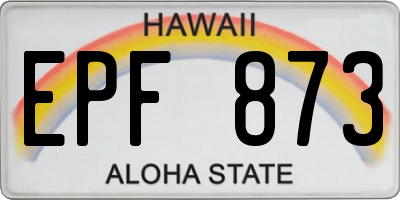 HI license plate EPF873