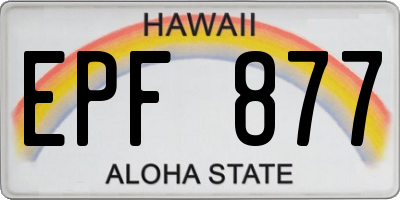 HI license plate EPF877