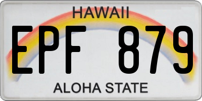 HI license plate EPF879