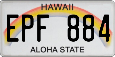 HI license plate EPF884