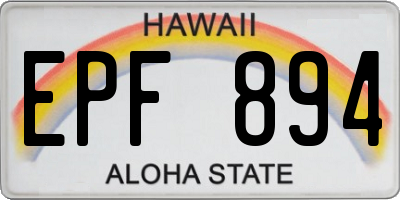 HI license plate EPF894