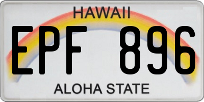HI license plate EPF896