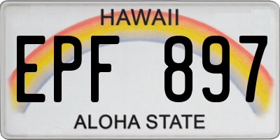 HI license plate EPF897
