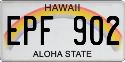 HI license plate EPF902