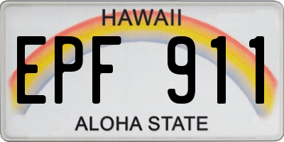HI license plate EPF911