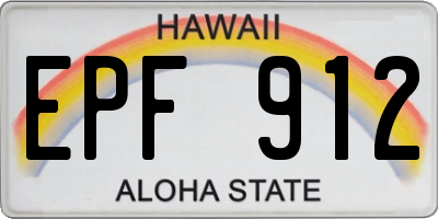 HI license plate EPF912