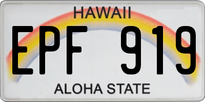 HI license plate EPF919