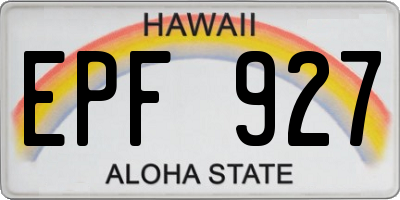 HI license plate EPF927