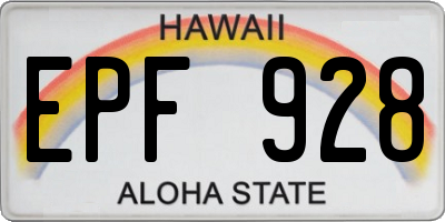 HI license plate EPF928