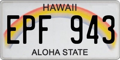 HI license plate EPF943
