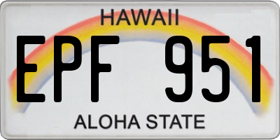 HI license plate EPF951
