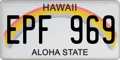 HI license plate EPF969