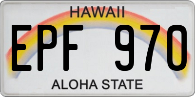 HI license plate EPF970