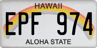 HI license plate EPF974