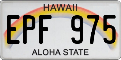 HI license plate EPF975
