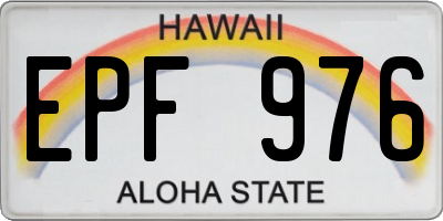 HI license plate EPF976