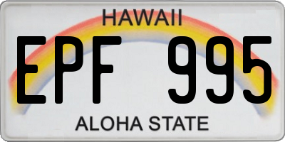 HI license plate EPF995