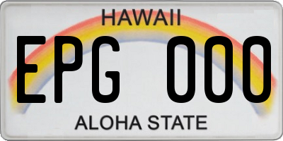 HI license plate EPG000