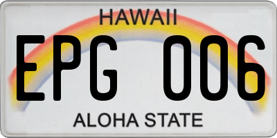 HI license plate EPG006