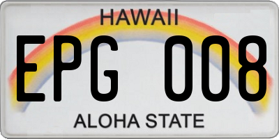 HI license plate EPG008