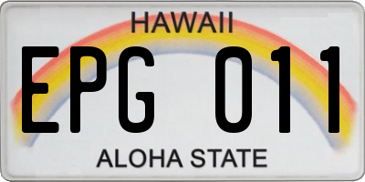 HI license plate EPG011