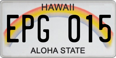 HI license plate EPG015