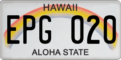 HI license plate EPG020
