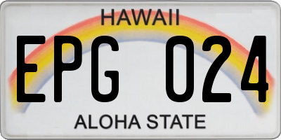 HI license plate EPG024