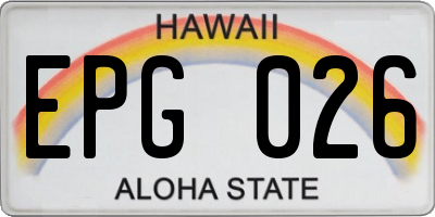 HI license plate EPG026