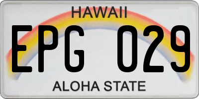 HI license plate EPG029