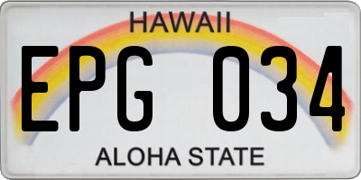 HI license plate EPG034