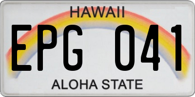 HI license plate EPG041