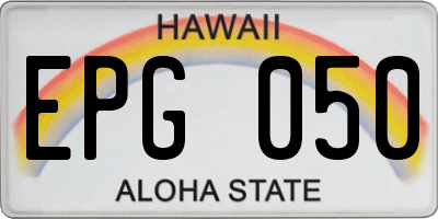 HI license plate EPG050