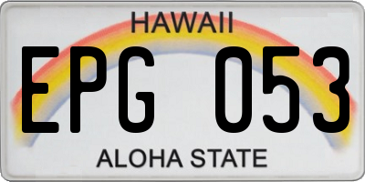 HI license plate EPG053