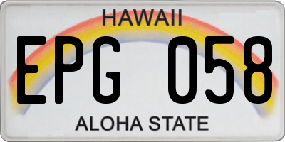 HI license plate EPG058