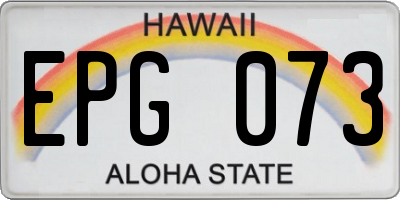 HI license plate EPG073