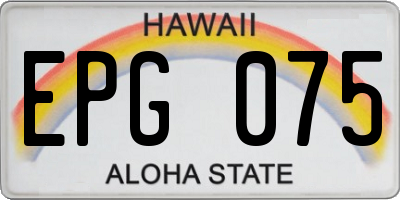 HI license plate EPG075