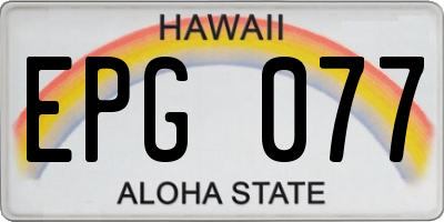 HI license plate EPG077