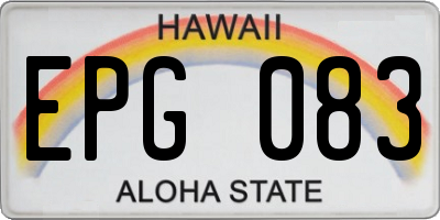 HI license plate EPG083