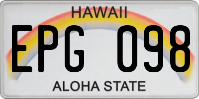 HI license plate EPG098